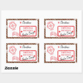 kerstpost van Santa North Pole-bezorging Rechthoekige Sticker (Vel)