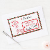 kerstpost van Santa North Pole-bezorging Rechthoekige Sticker (Envelop)