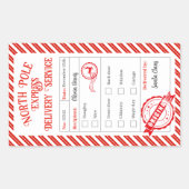 kerstpost van Santa North Pole-bezorging Rechthoekige Sticker (Voorkant)