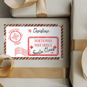 kerstpost van Santa North Pole-bezorging Rechthoekige Sticker