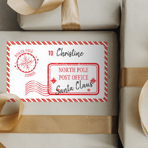 kerstpost van Santa North Pole-bezorging Rechthoekige Sticker