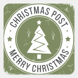 kerstpost vierkante sticker