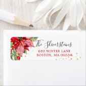 kerstpostadres Gold Splash Return Etiket (Insitu)