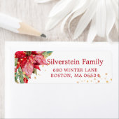 kerstpostadres Gold Splatter Return Etiket (Insitu)