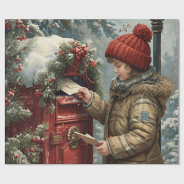 Kerstpostbus feestelijke wintercadeau cadeaupapier