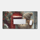 Kerstpostbus sfeervolle winter werkomgeving bureaumat (Keyboard & Muis)