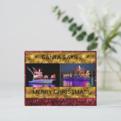 kerstpostkaart met lichtborden briefkaart (Staand voorkant)