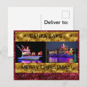 kerstpostkaart met lichtborden briefkaart (Voorkant / Achterkant)