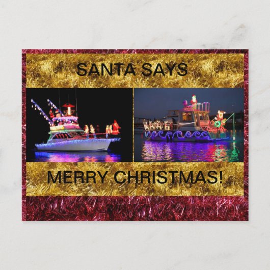 kerstpostkaart met lichtborden briefkaart (Voorkant)