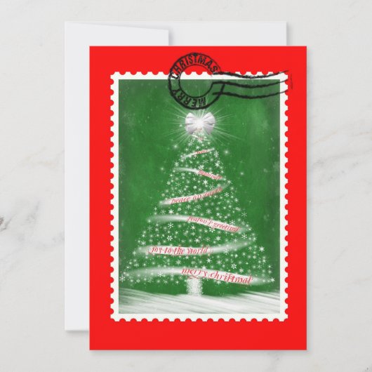 kerstpoststempel kaart (Voorkant)