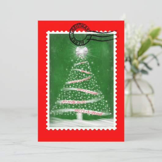 kerstpoststempel kaart (Staand voorkant)