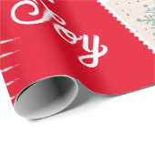 Kerstpostzegel Aangepaste naam en foto's Cadeaupapier (Rol Hoek)