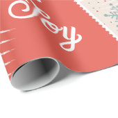 Kerstpostzegel Aangepaste naam en foto's Cadeaupapier (Rol Hoek)