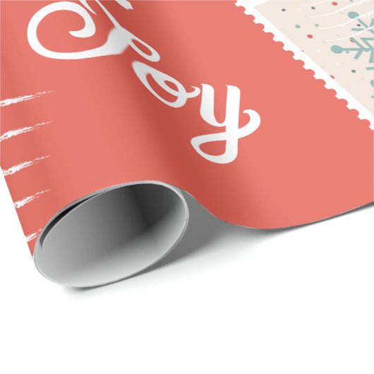 Kerstpostzegel Aangepaste naam en foto's Cadeaupapier (Rol Hoek)