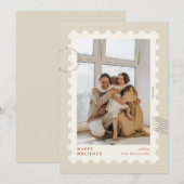 Kerstpostzegel Fotolijstje Feestdagenkaart (Voorkant / Achterkant)