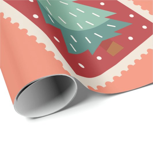 Kerstpostzegel Grappige gepersonaliseerde foto Cadeaupapier (Rol Hoek)