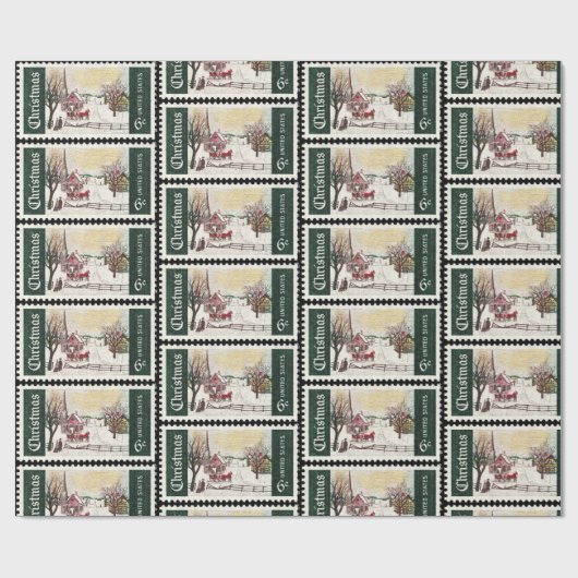 kerstpostzegels  cadeaupapier (Vlak)
