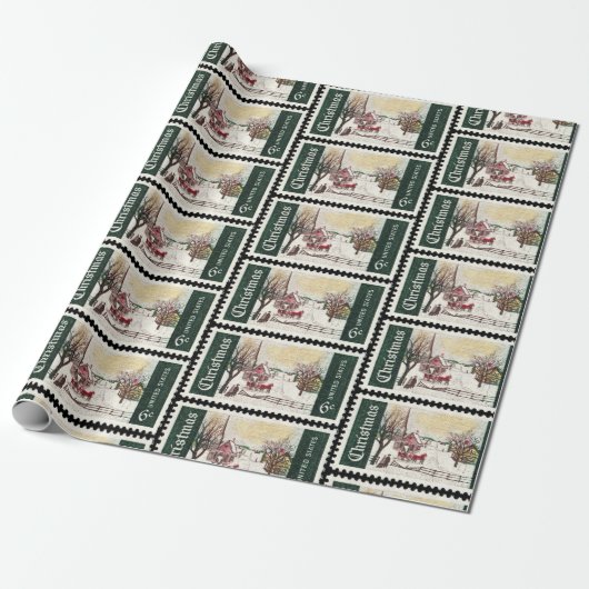 kerstpostzegels  cadeaupapier (Uitgerold)