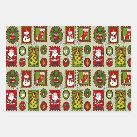 Kerstpostzegels Cadeaupapier  (Voorkant 2)
