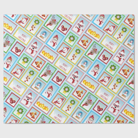 kerstpostzegels Collectie Cadeaupapier (Vlak)