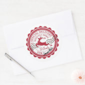 Kerstpostzegels Leuke Schattigee Santa Baby Ronde Sticker (Envelop)