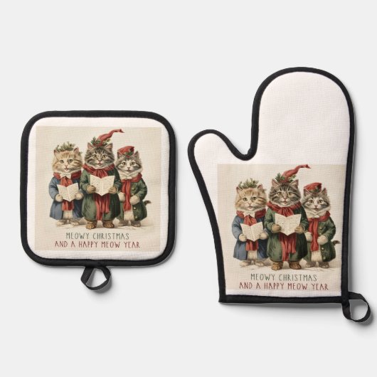 Kerstpot Houder/MIT Ovenwant & Pannenlap Set (Voorkant)