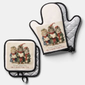 Kerstpot Houder/MIT Ovenwant & Pannenlap Set (Voorkant / Achterkant)