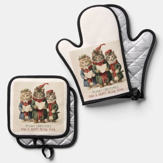 Kerstpot Houder/MIT Ovenwant & Pannenlap Set (Voorkant / Achterkant)