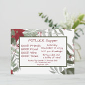 Kerstpot LUCK Avondmaal Uitnodiging (Staand voorkant)