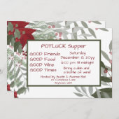 Kerstpot LUCK Avondmaal Uitnodiging (Voorkant / Achterkant)