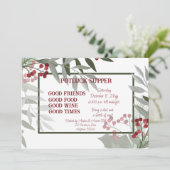 Kerstpot LUCK Avondmaal Uitnodiging (Staand voorkant)