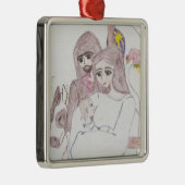 kerstpotpotpotloodtekening metalen ornament (Rechts)