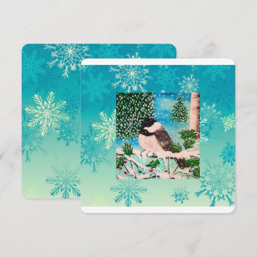 Kerstpraat van de mezen kaart (Voorkant / Achterkant)