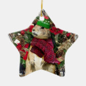 Kerstprairie Dog Keramisch Ornament (Voorkant)