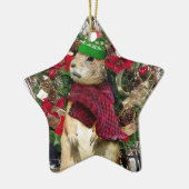 Kerstprairie Dog Keramisch Ornament (Links)