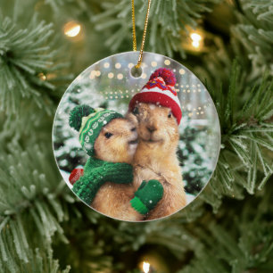 Kerstprairie Dogs Keramisch Ornament