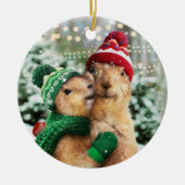 Kerstprairie Dogs Keramisch Ornament (Voorkant)