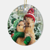 Kerstprairie Dogs Keramisch Ornament (Links)