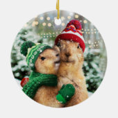 Kerstprairie Dogs Keramisch Ornament (Achterkant)