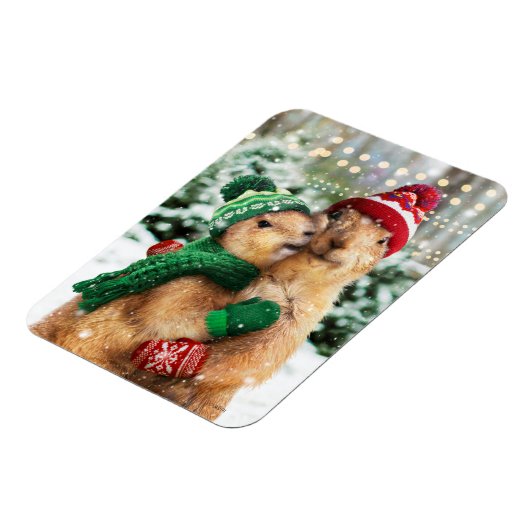 Kerstprairie Dogs Magneet (Linkerzijde)