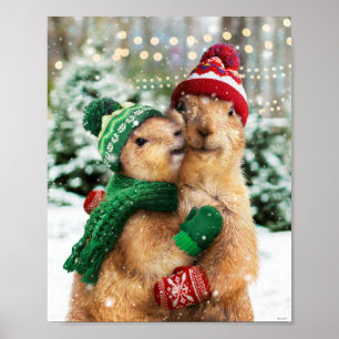 Kerstprairie Dogs Poster