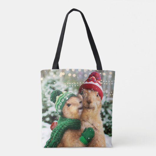 Kerstprairie Dogs Tote Bag (Achterkant)