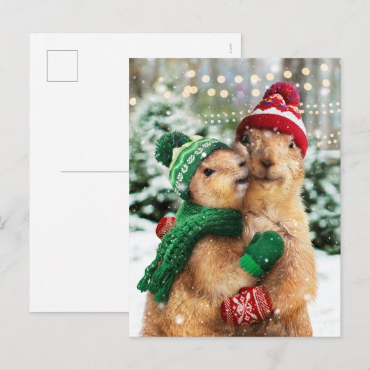 Kerstprairie Dogs Uitnodiging Briefkaart (Voorkant / Achterkant)