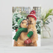 Kerstprariehonden Kaart (Staand voorkant)