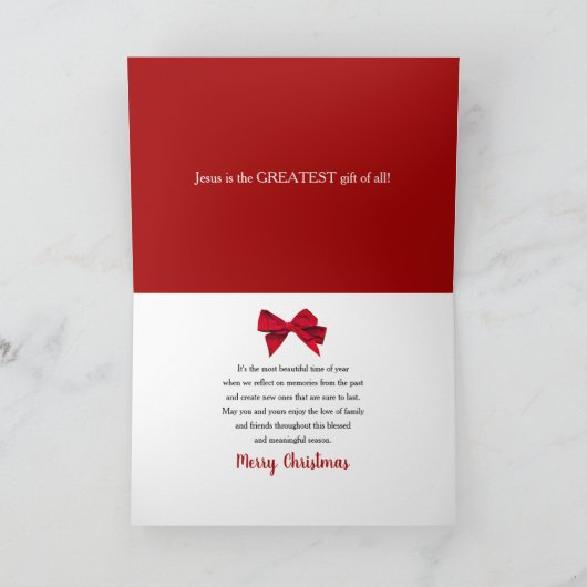 kerstpredikant en cadeau voor familie kaart (Binnen)