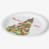 Kerstpresentaties - Aangepaste naam structuur Papieren Bordje (Gekanteld)