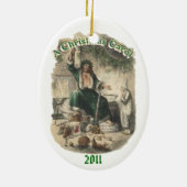 Kerstpresentator Keramisch Ornament (Achterkant)