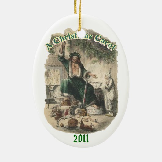 Kerstpresentator Keramisch Ornament (Achterkant)