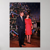 KerstPresident John & Jacqueline Kennedy Poster (Voorkant)