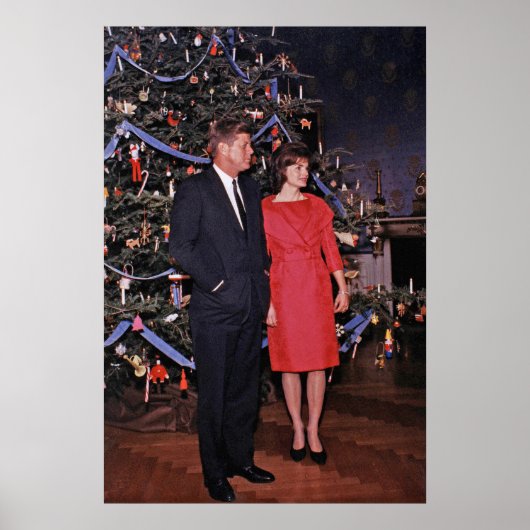 KerstPresident John & Jacqueline Kennedy Poster (Voorkant)